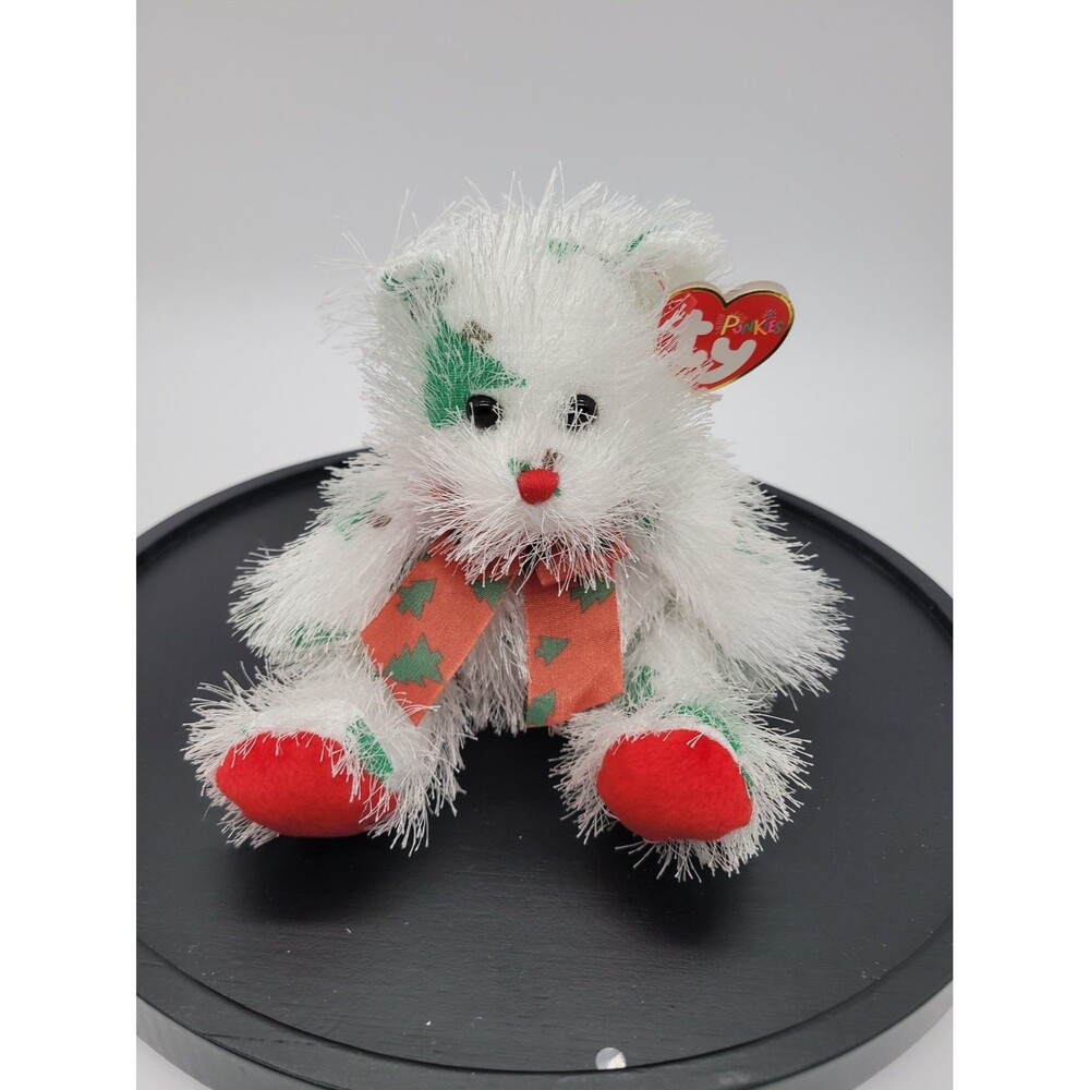 2005  Ty Punkies LIL' Santa  Claws the Bear 9 Inch Stuffed Animal Toy